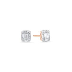 Illusion Emerald Stud Earrings