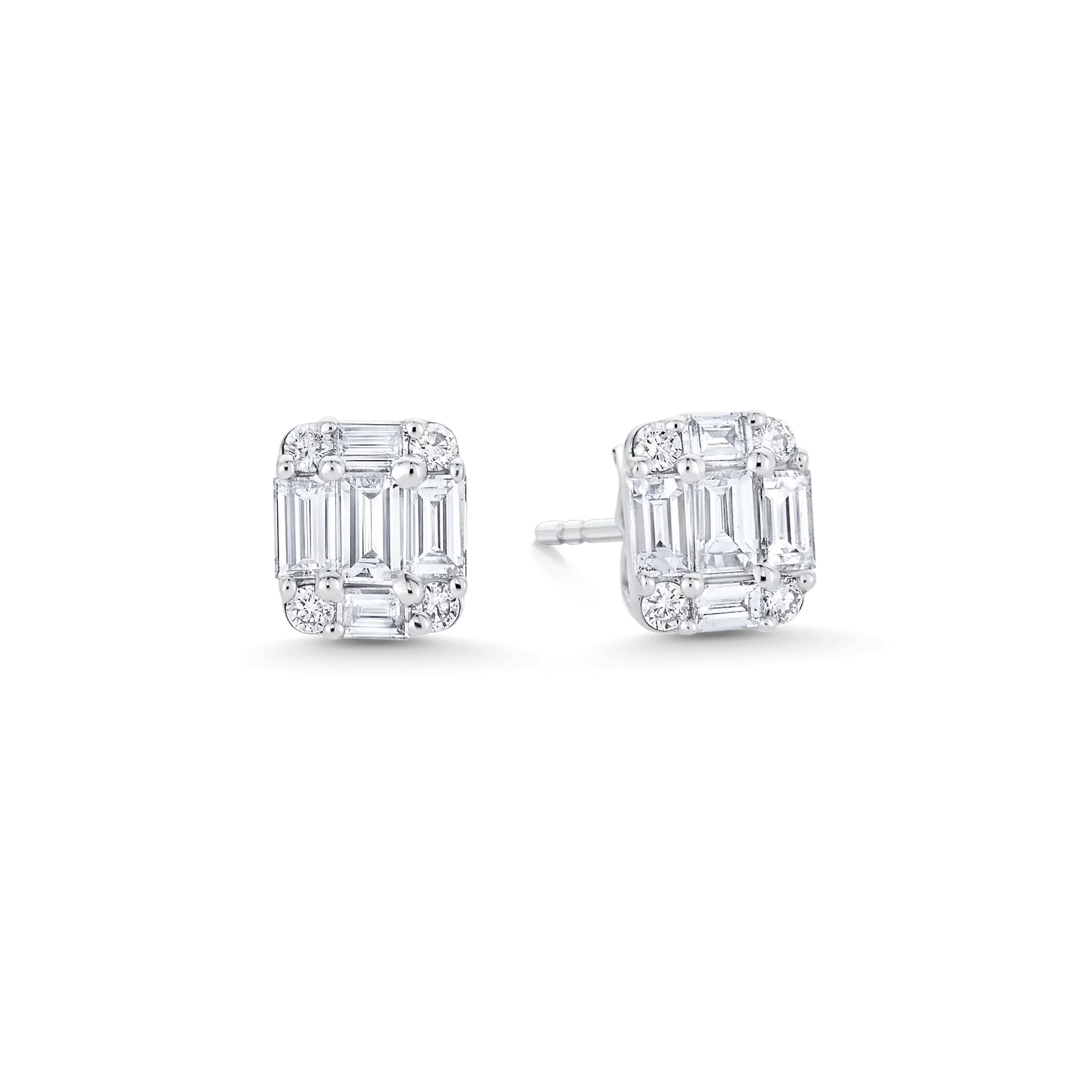 Illusion Emerald Stud Earrings