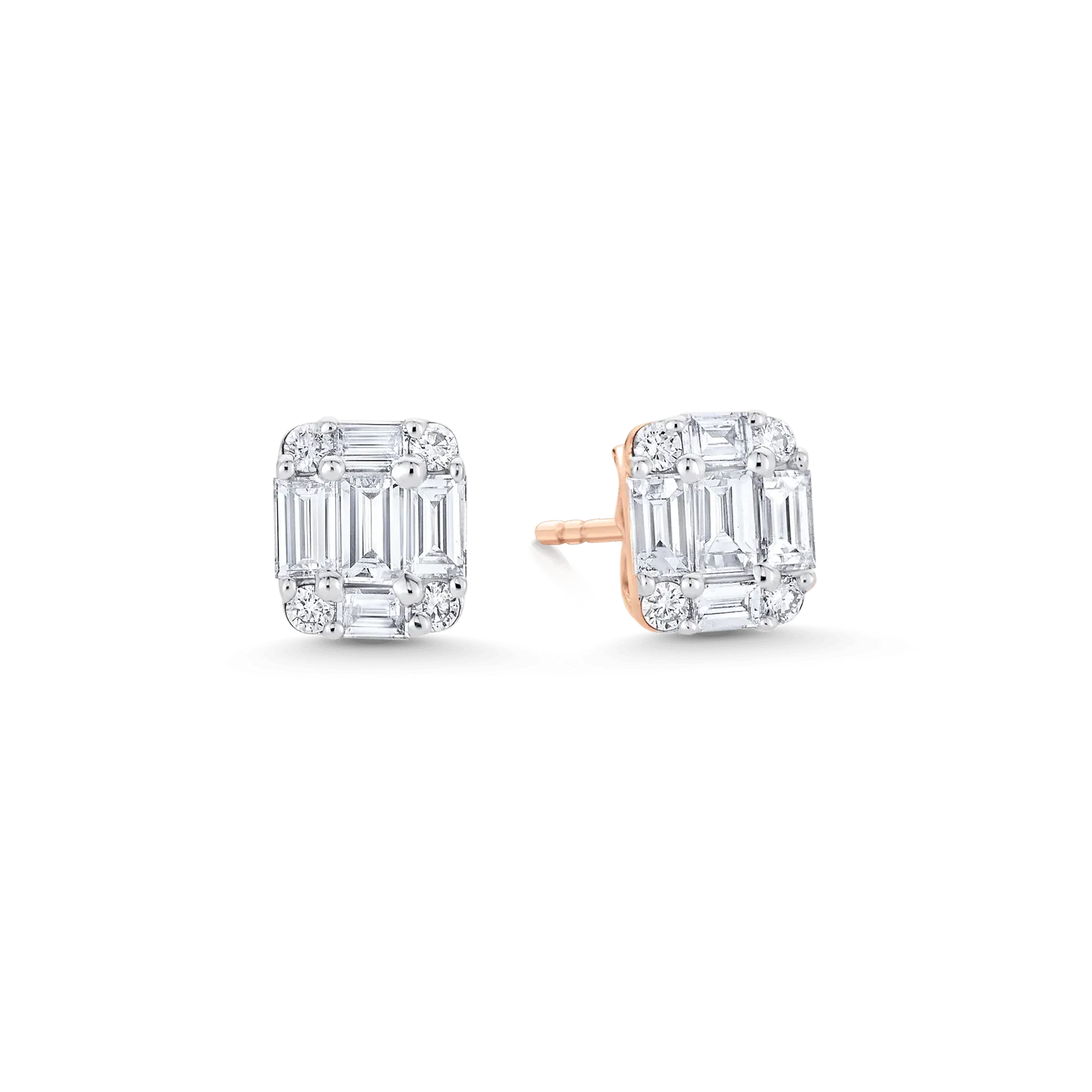 Illusion Emerald Stud Earrings