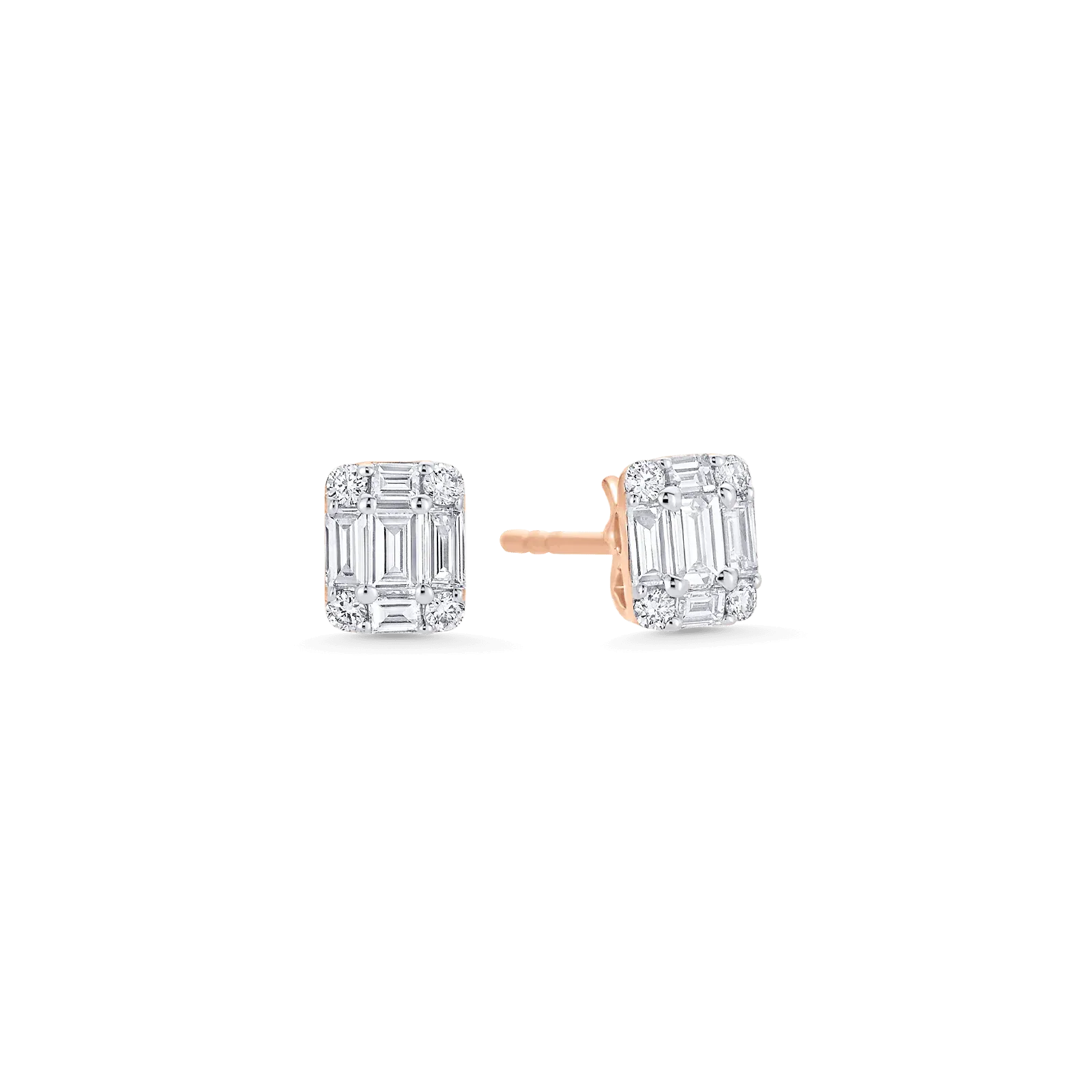 Illusion Emerald Stud Earrings