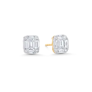 Illusion Emerald Stud Earrings
