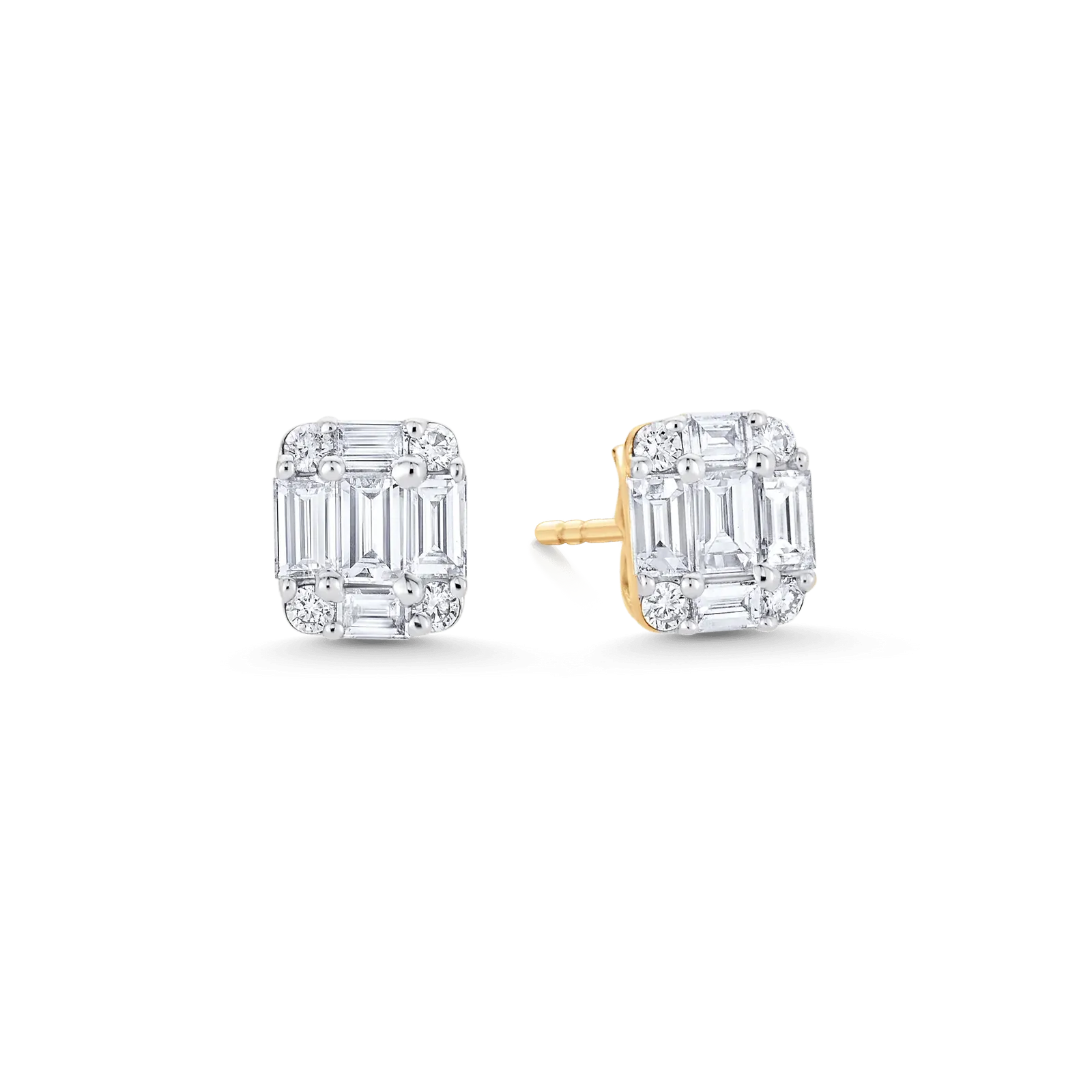 Illusion Emerald Stud Earrings
