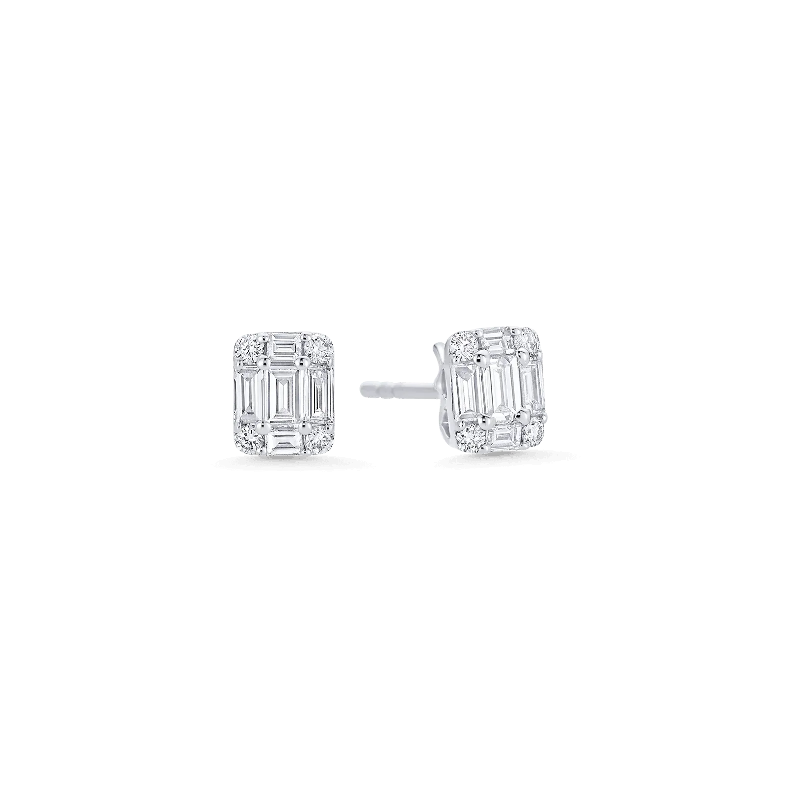 Illusion Emerald Stud Earrings