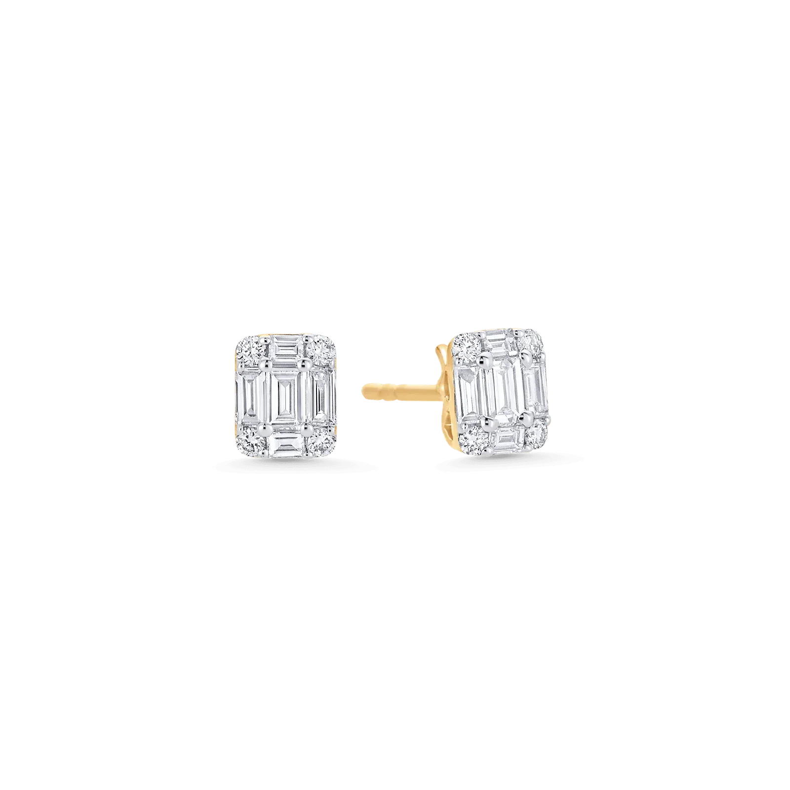 Illusion Emerald Stud Earrings