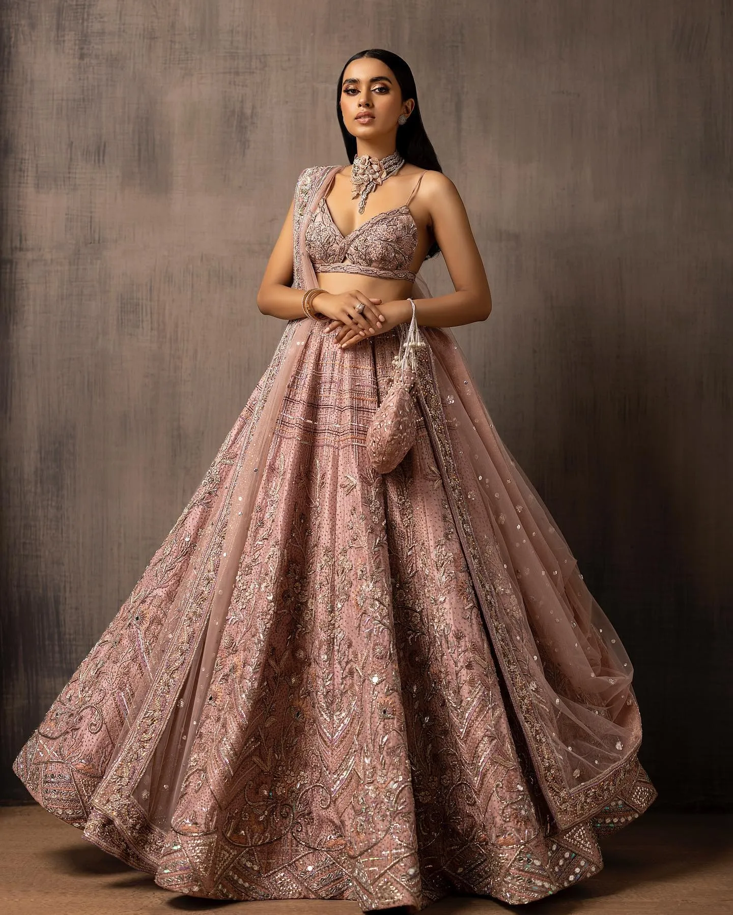 Indian Bridal Lehenga Choli and Dupatta for Wedding