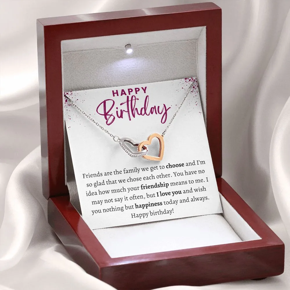 Interlocking Hearts Happy Birthday Gift for Friend