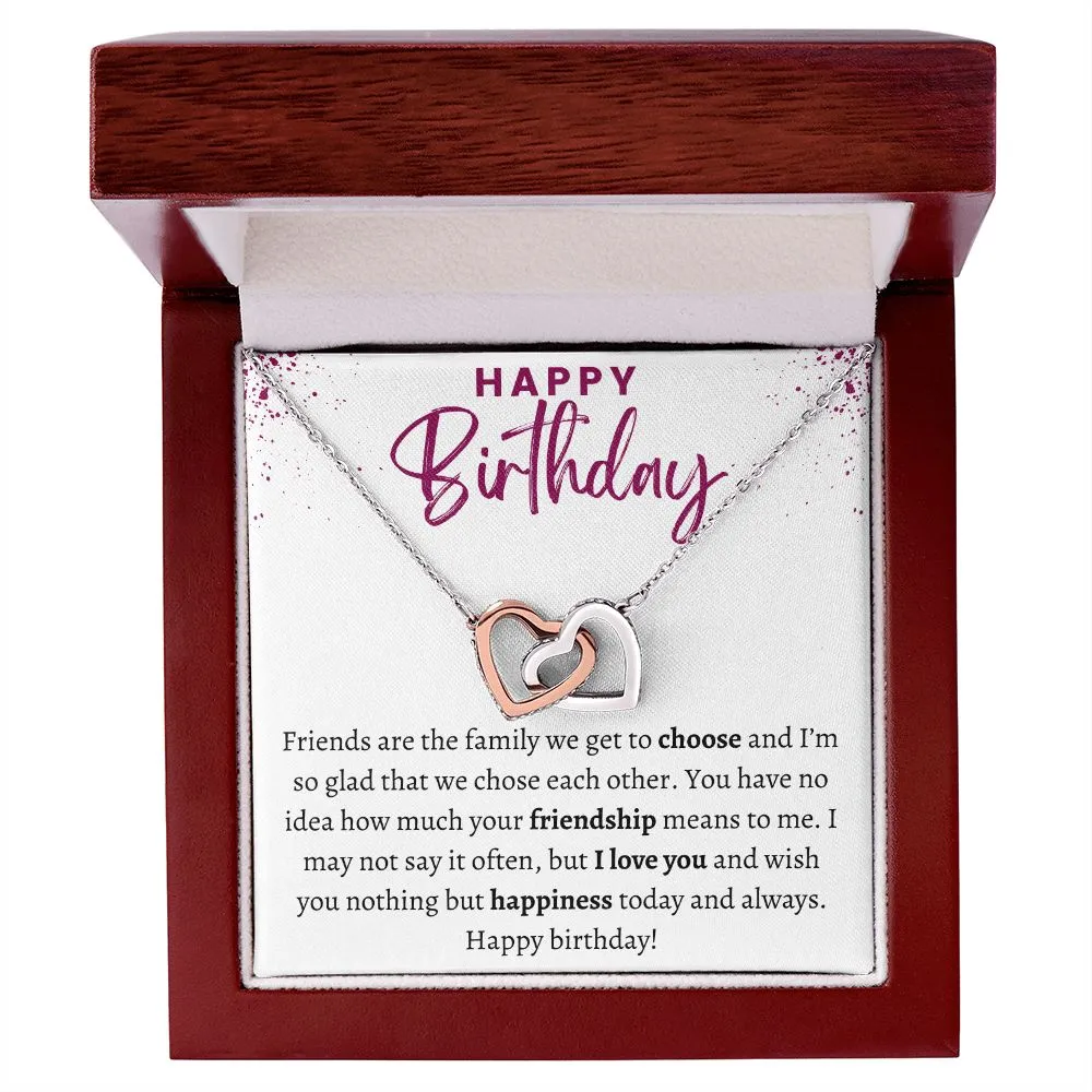 Interlocking Hearts Happy Birthday Gift for Friend