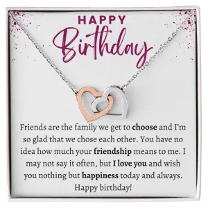 Interlocking Hearts Happy Birthday Gift for Friend