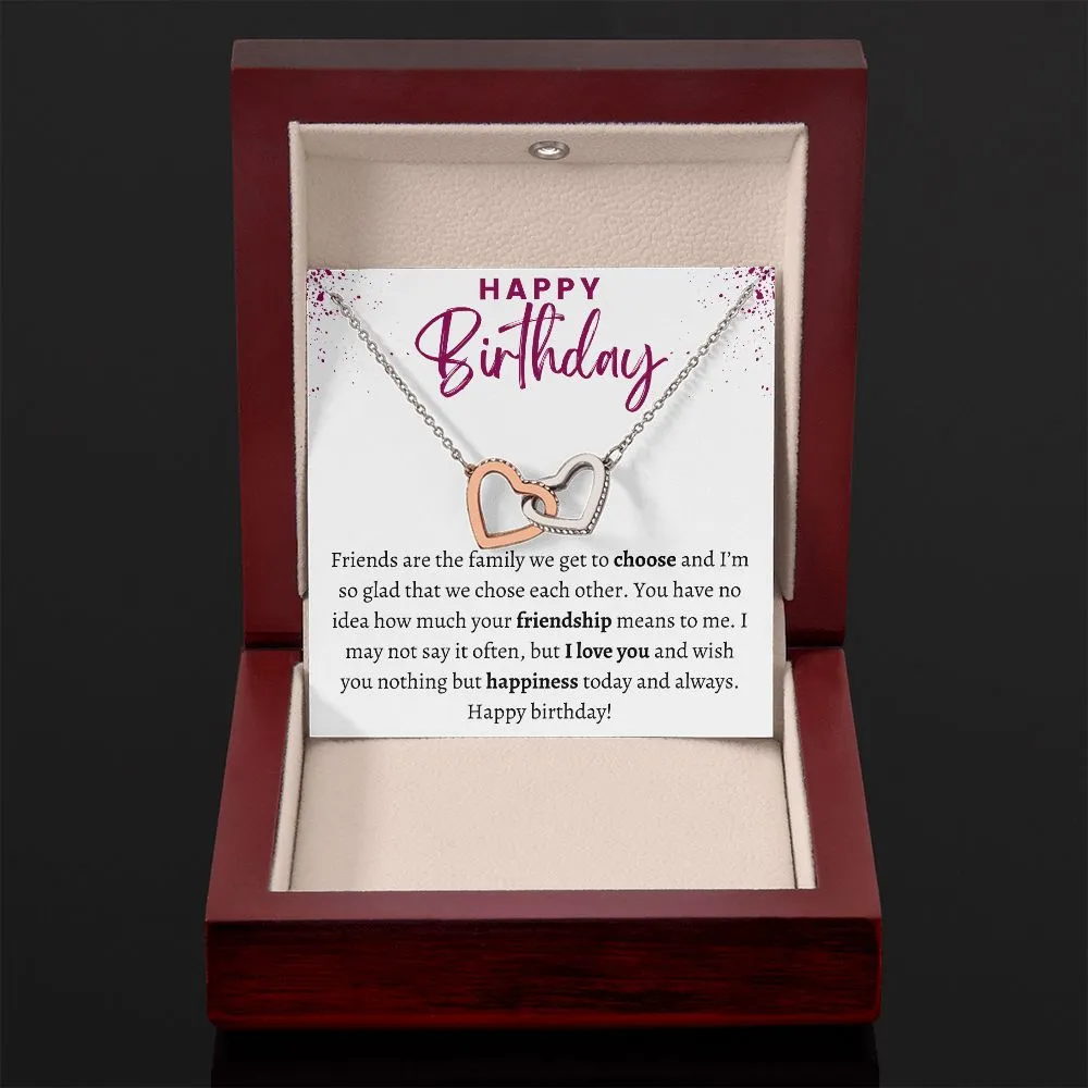 Interlocking Hearts Happy Birthday Gift for Friend