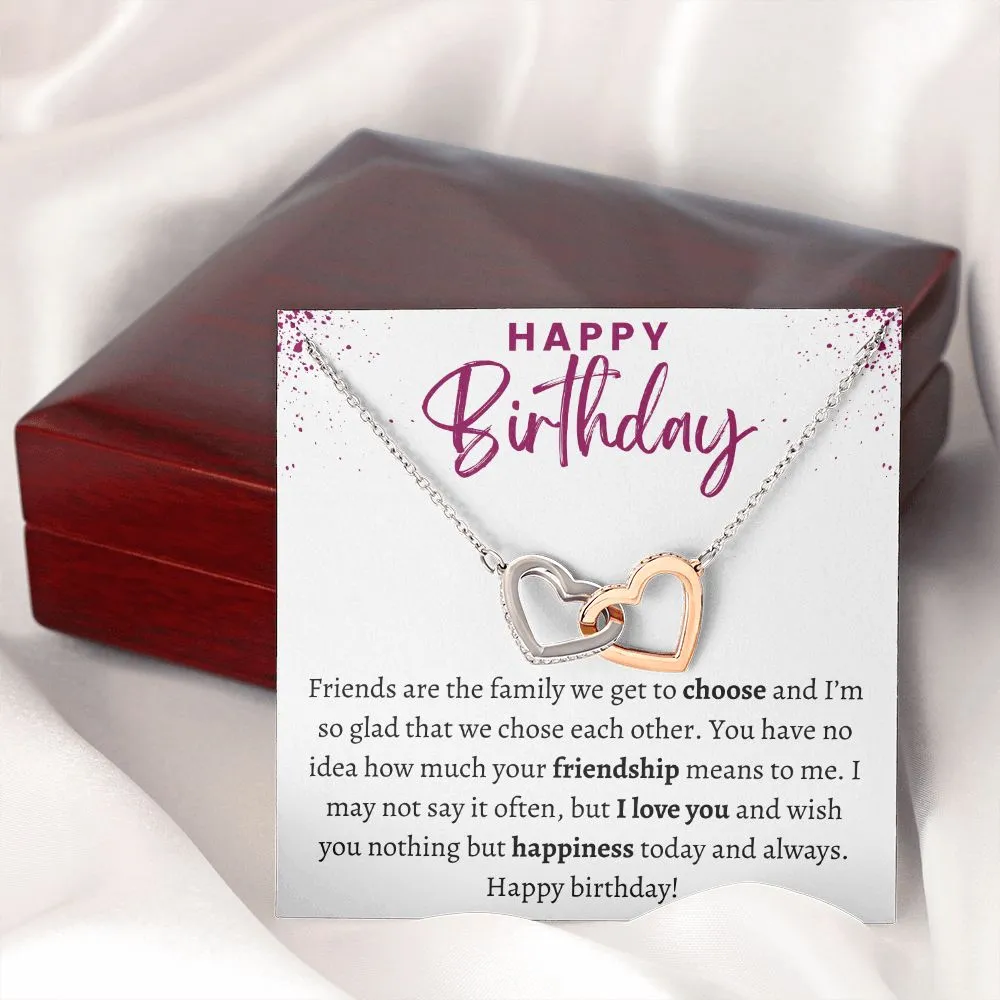 Interlocking Hearts Happy Birthday Gift for Friend