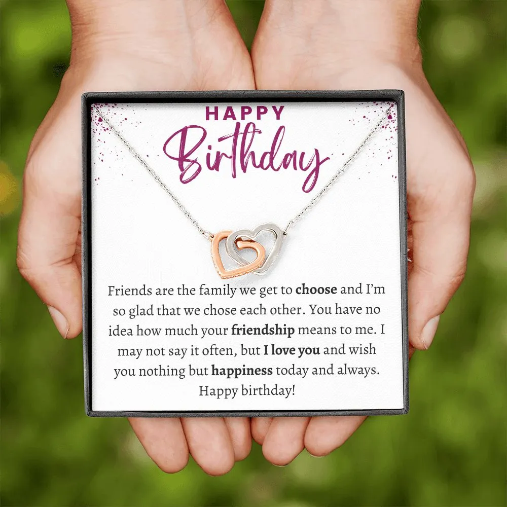 Interlocking Hearts Happy Birthday Gift for Friend