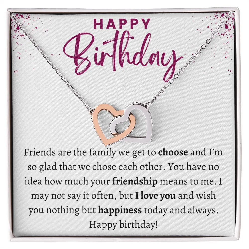 Interlocking Hearts Happy Birthday Gift for Friend