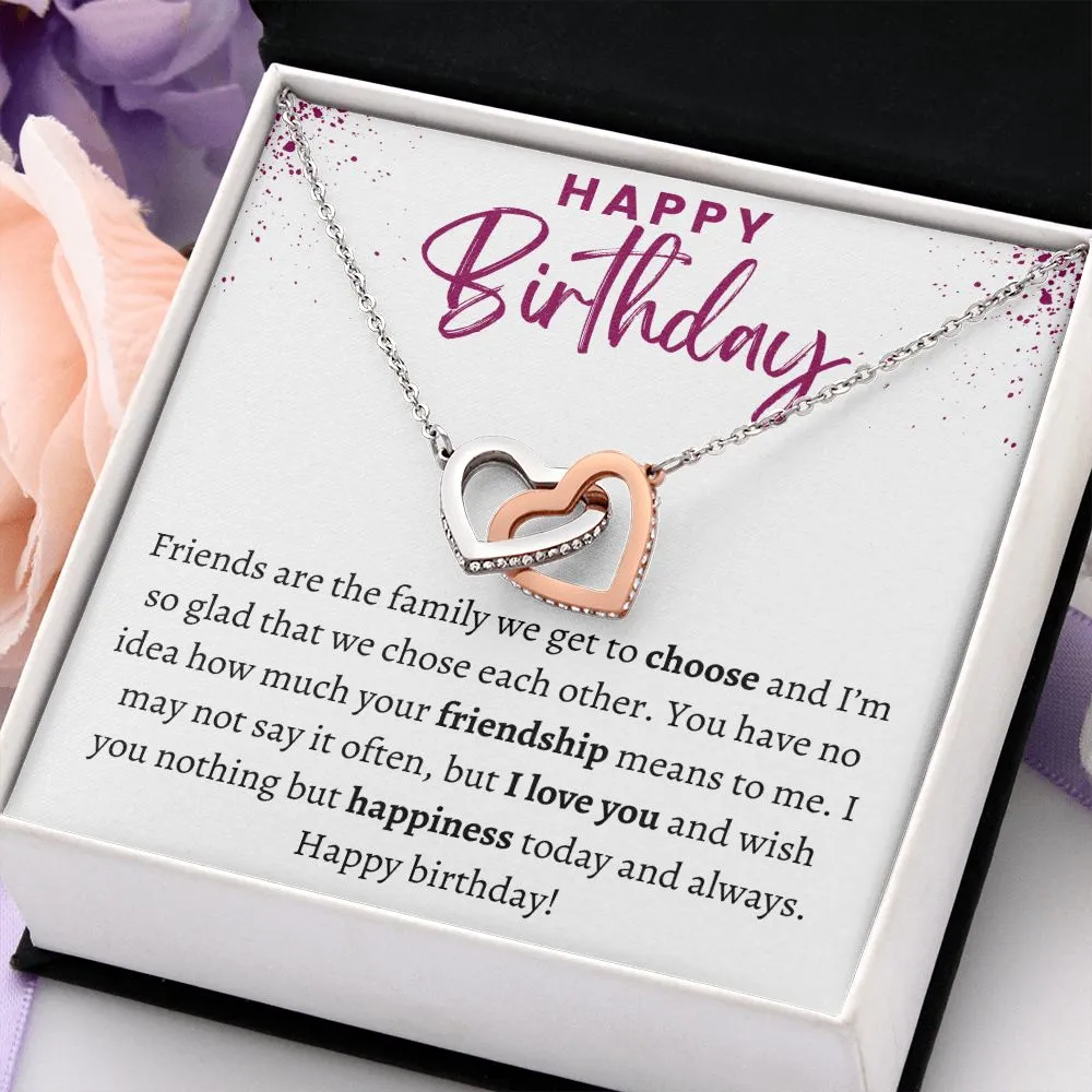 Interlocking Hearts Happy Birthday Gift for Friend