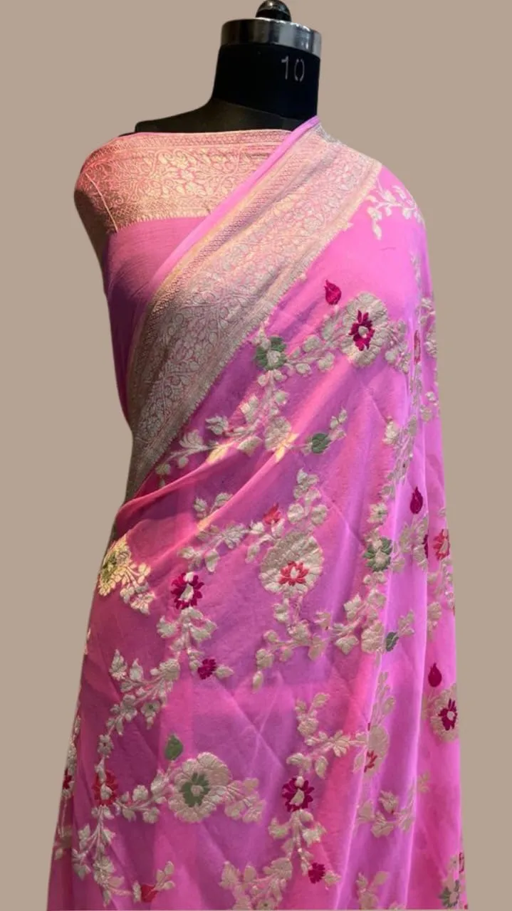 Introducing Pure Georgette Khaddi (Saree)Lehenga