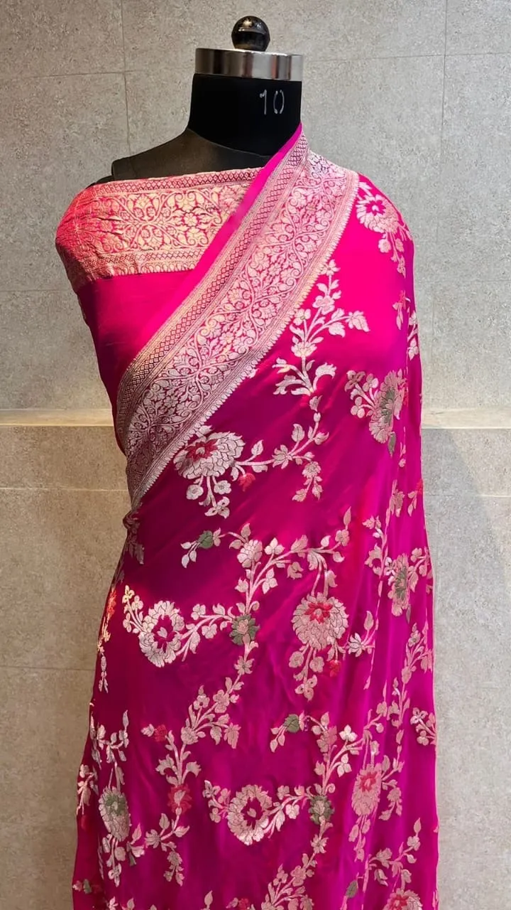 Introducing Pure Georgette Khaddi (Saree)Lehenga