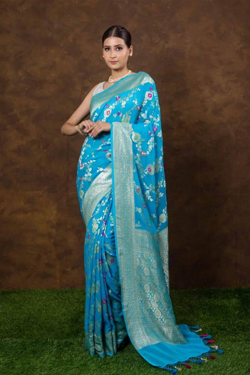Introducing Pure Georgette Khaddi (Saree)Lehenga