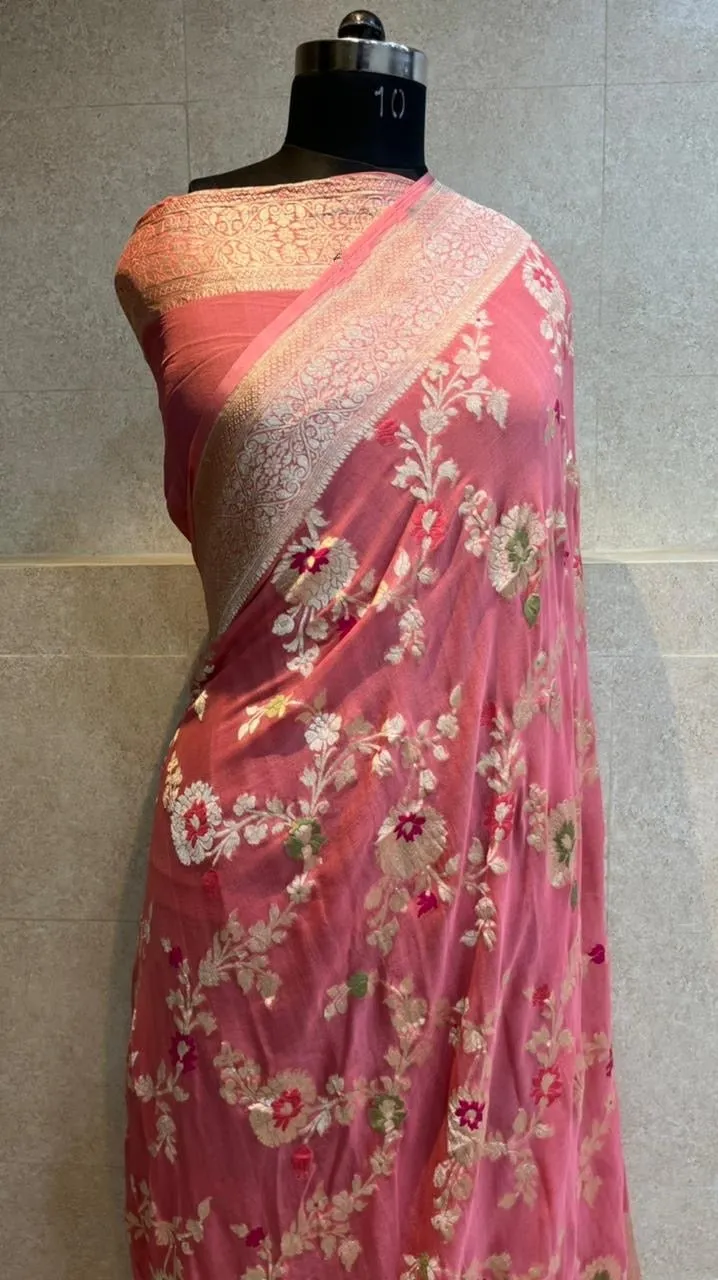 Introducing Pure Georgette Khaddi (Saree)Lehenga