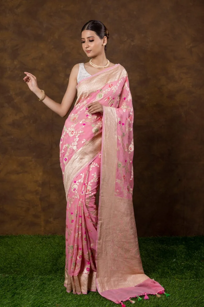 Introducing Pure Georgette Khaddi (Saree)Lehenga