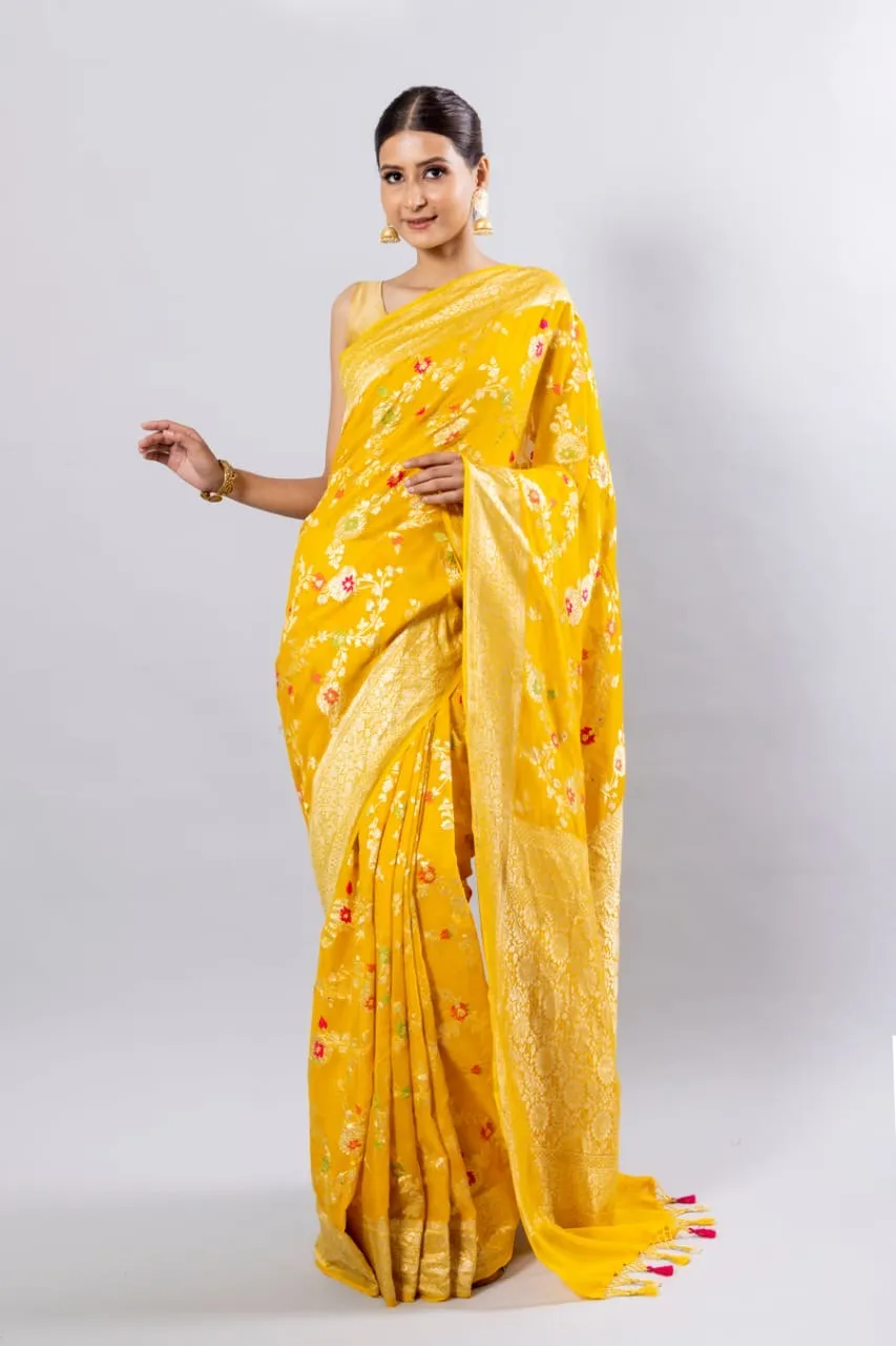 Introducing Pure Georgette Khaddi (Saree)Lehenga