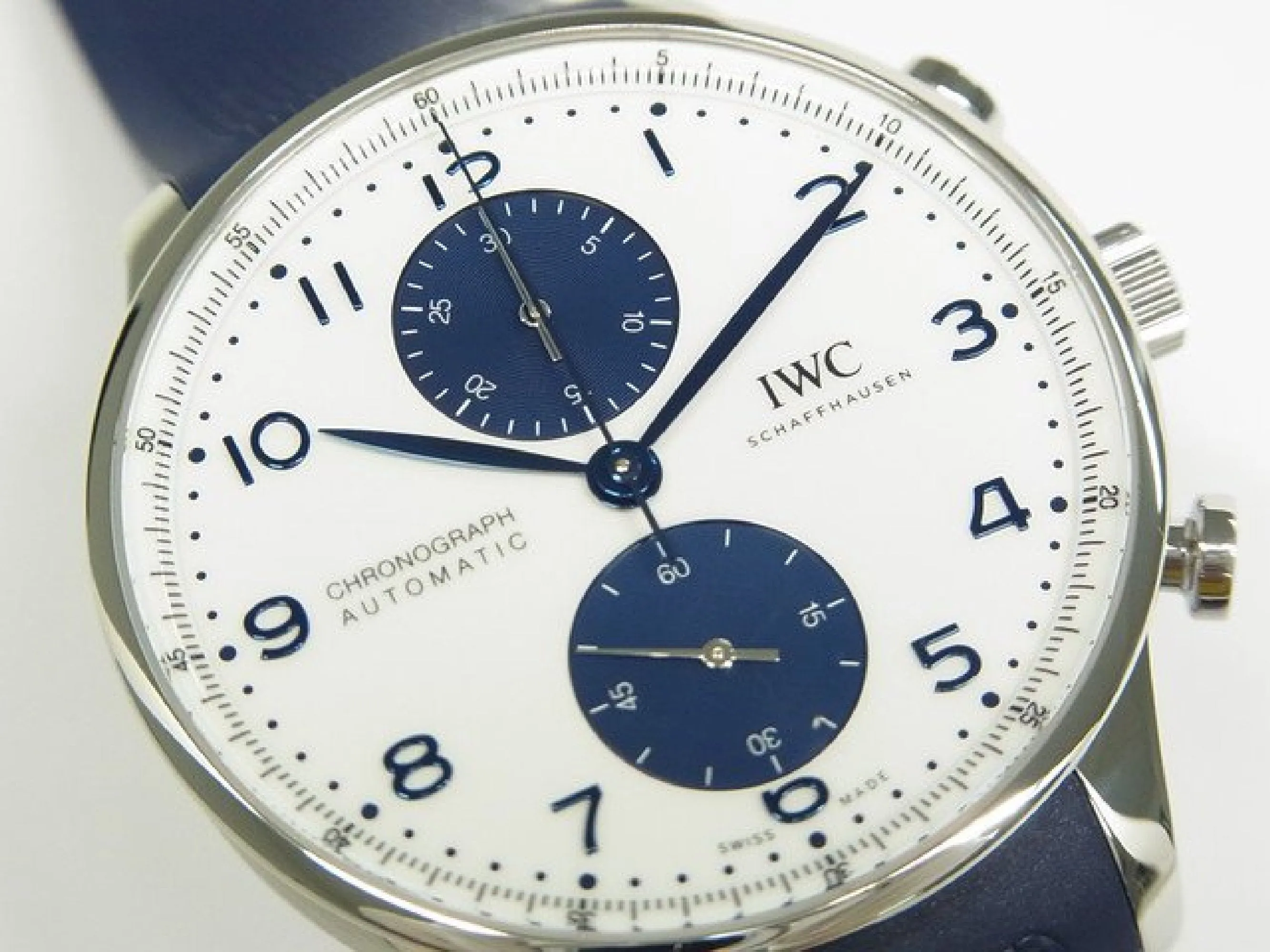 IWC Portugieser Chronograph white x blue IW371620 Genuine goods Mens 184072313
