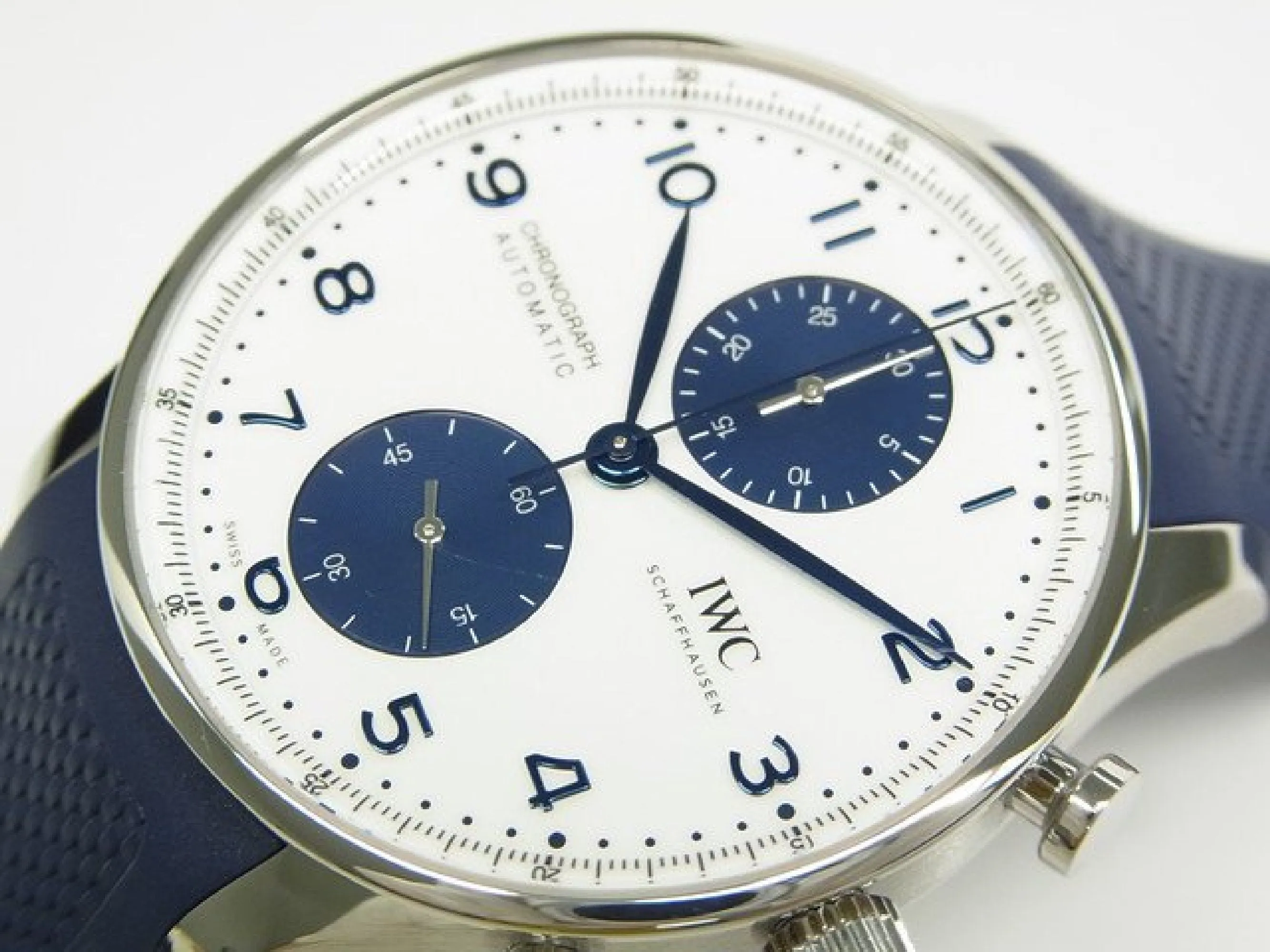 IWC Portugieser Chronograph white x blue IW371620 Genuine goods Mens 184072313