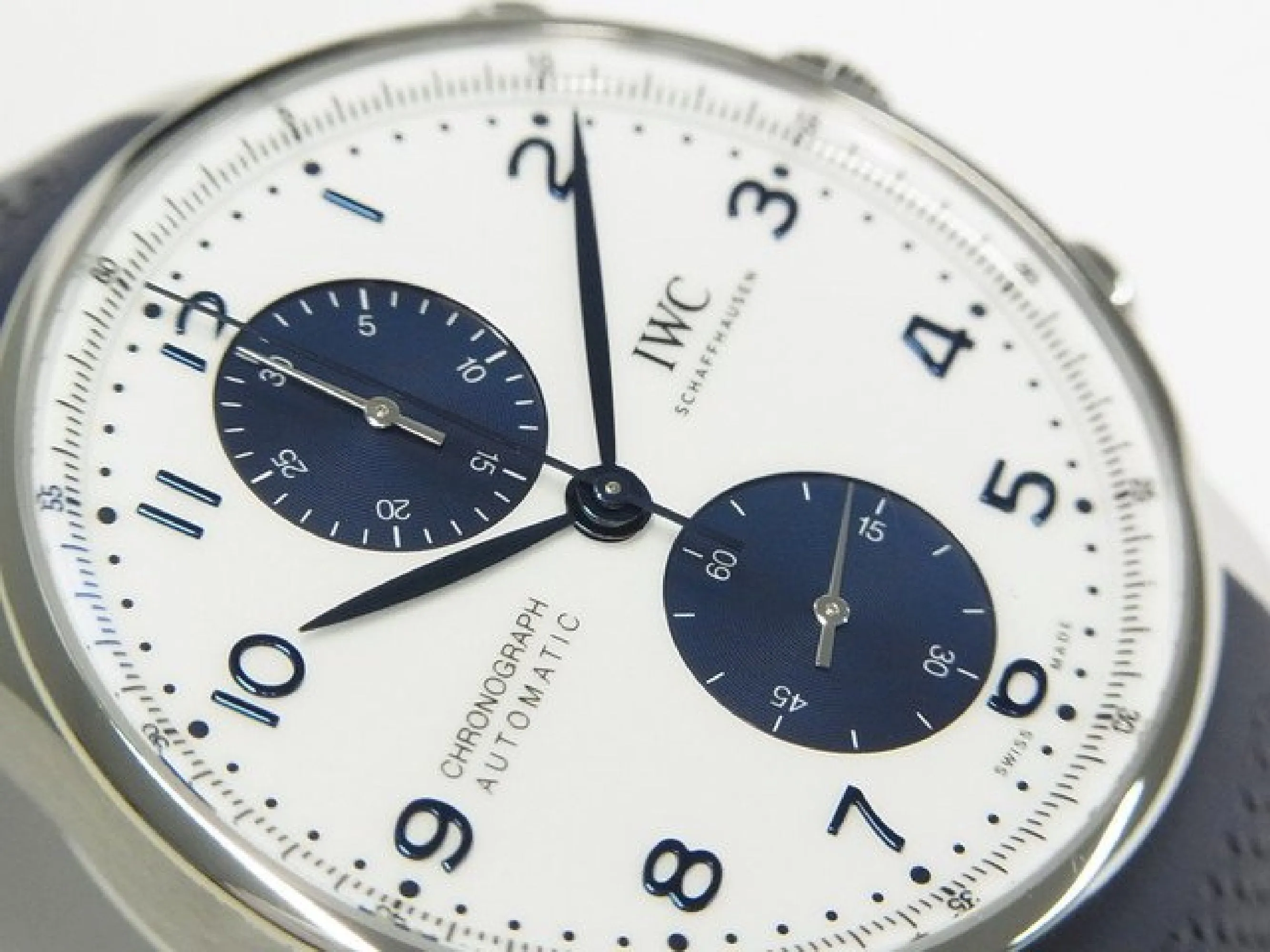 IWC Portugieser Chronograph white x blue IW371620 Genuine goods Mens 184072313