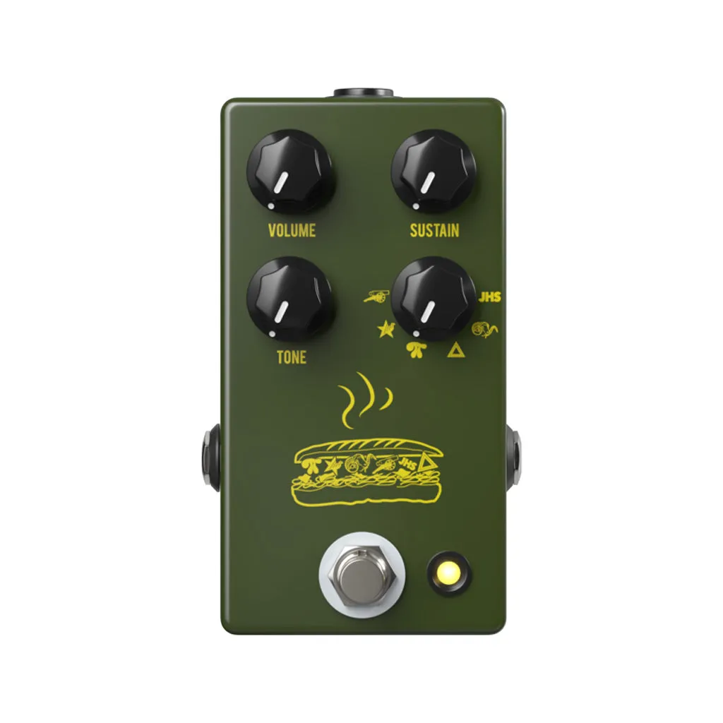 JHS Muffuletta 6-way Fuzz Guitar Effects Pedal, Army Green
