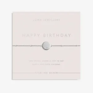 Joma Sterling Silver Happy Birthday Disc CZ Bracelet