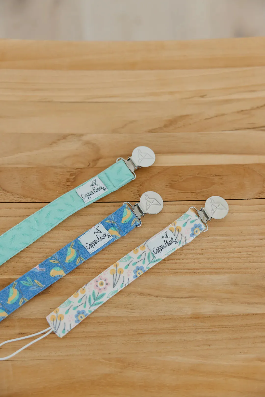 Knit Binky Clip 3 Pack- Birdie