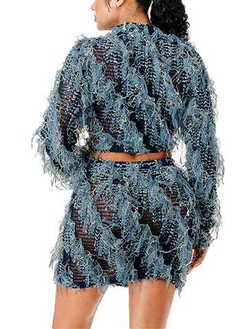 KNOTTED UNUSUAL LACE SMOCK FABRIC SET(MMS8013) <Bundle>
