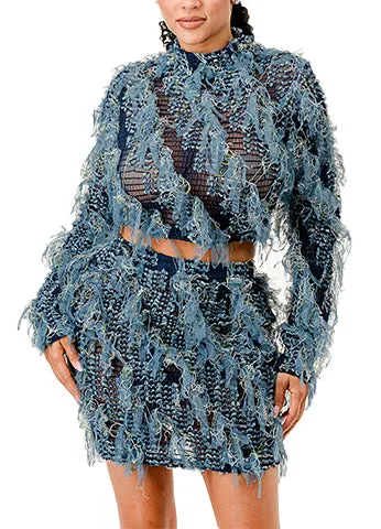 KNOTTED UNUSUAL LACE SMOCK FABRIC SET(MMS8013) <Bundle>