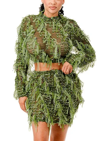 KNOTTED UNUSUAL LACE SMOCK FABRIC SET(MMS8013) <Bundle>