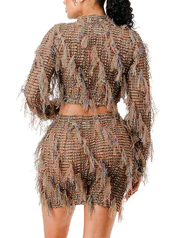 KNOTTED UNUSUAL LACE SMOCK FABRIC SET(MMS8013) <Bundle>