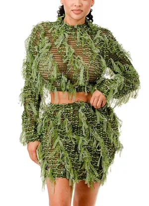 KNOTTED UNUSUAL LACE SMOCK FABRIC SET(MMS8013) <Bundle>