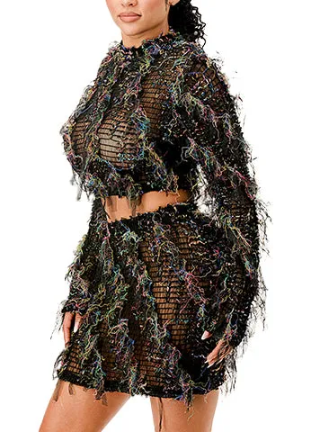 KNOTTED UNUSUAL LACE SMOCK FABRIC SET(MMS8013) <Bundle>