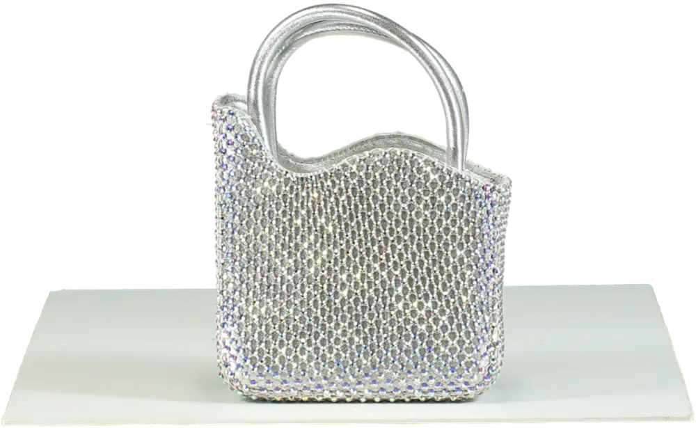 La Silla Metallic Mini Gilda Rhinestone Embellished Bag One Size