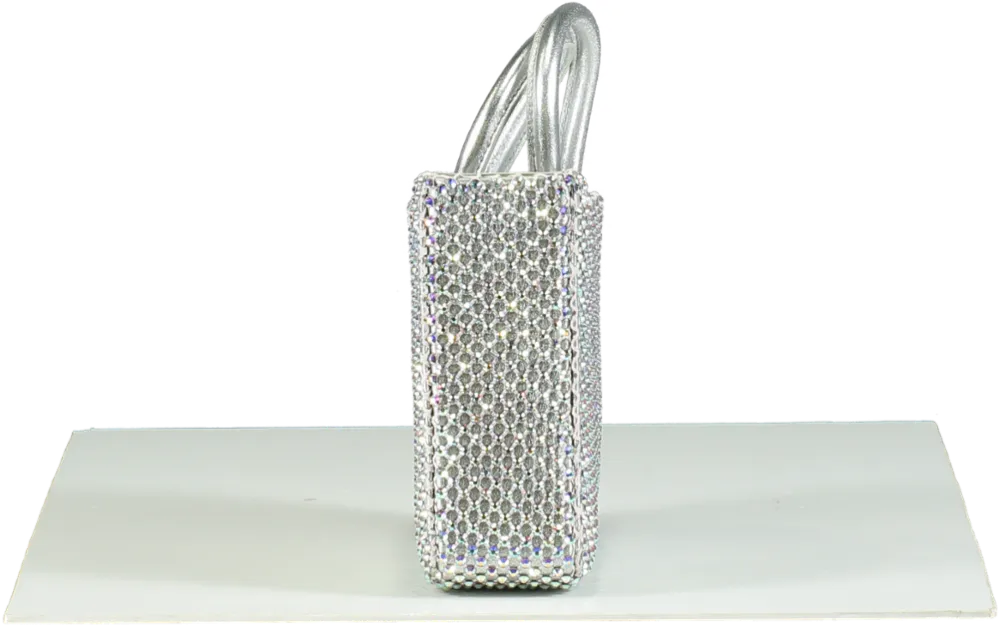 La Silla Metallic Mini Gilda Rhinestone Embellished Bag One Size