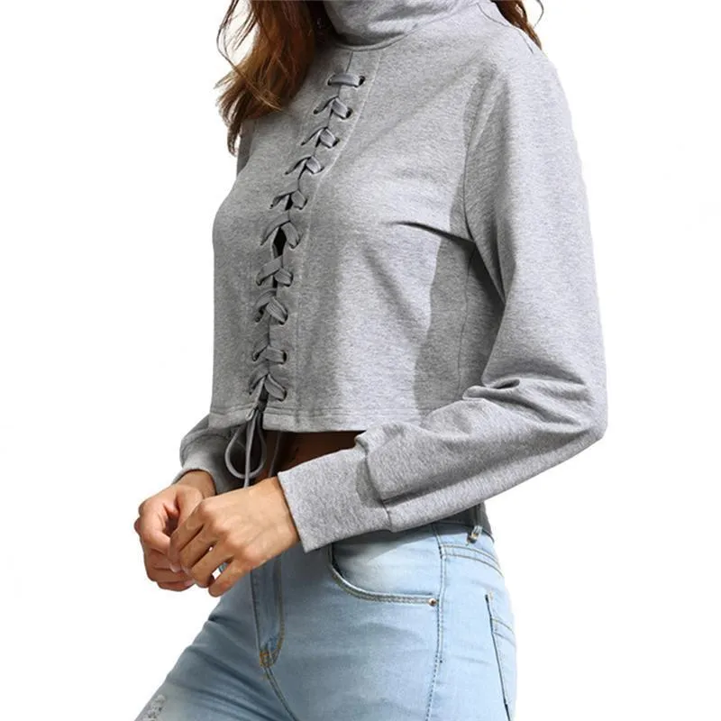 Lace-Up Turtle Neck Shirt