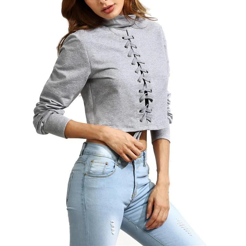 Lace-Up Turtle Neck Shirt