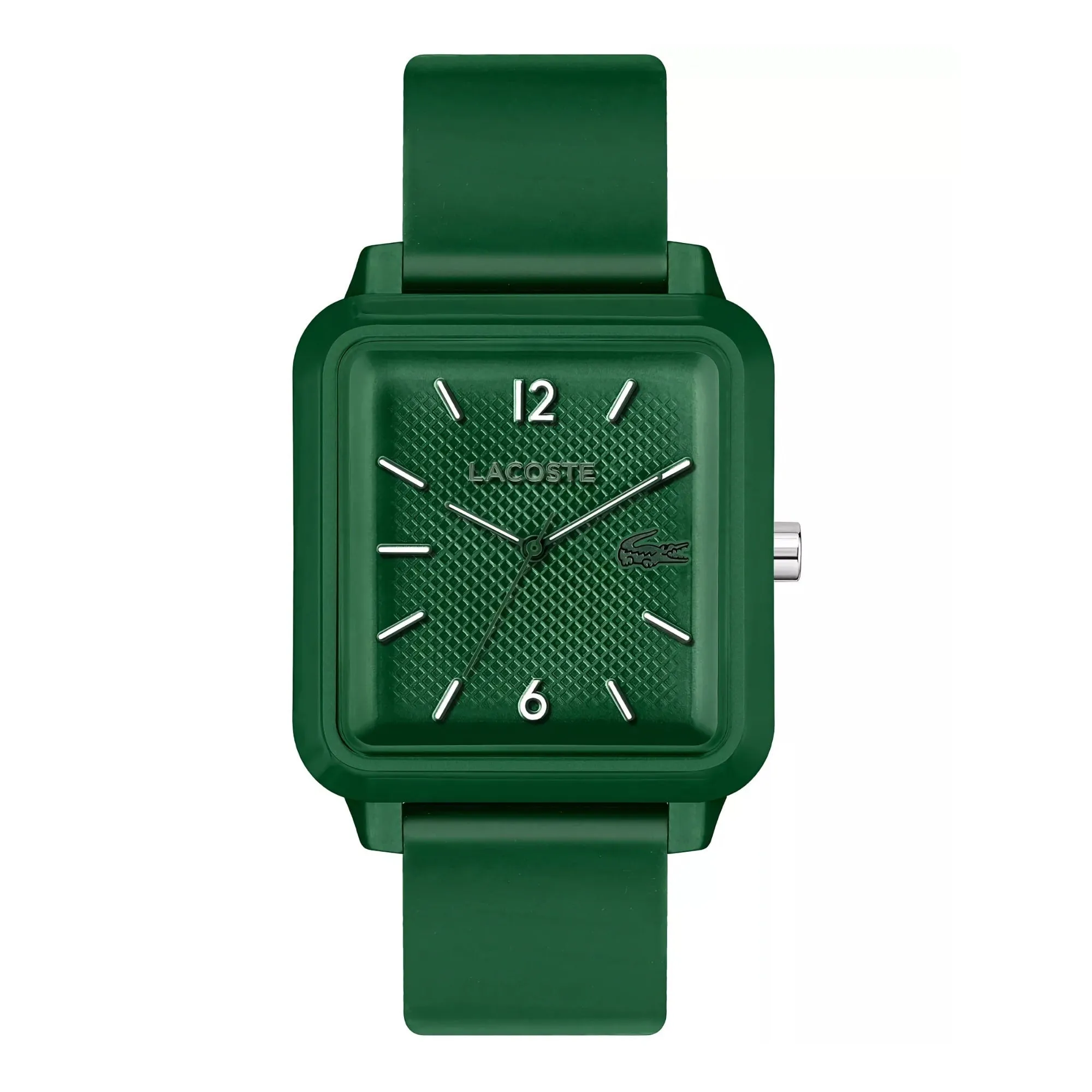 Lacoste.12.12 Studio 3 Hands Watch Green Silicone Strap