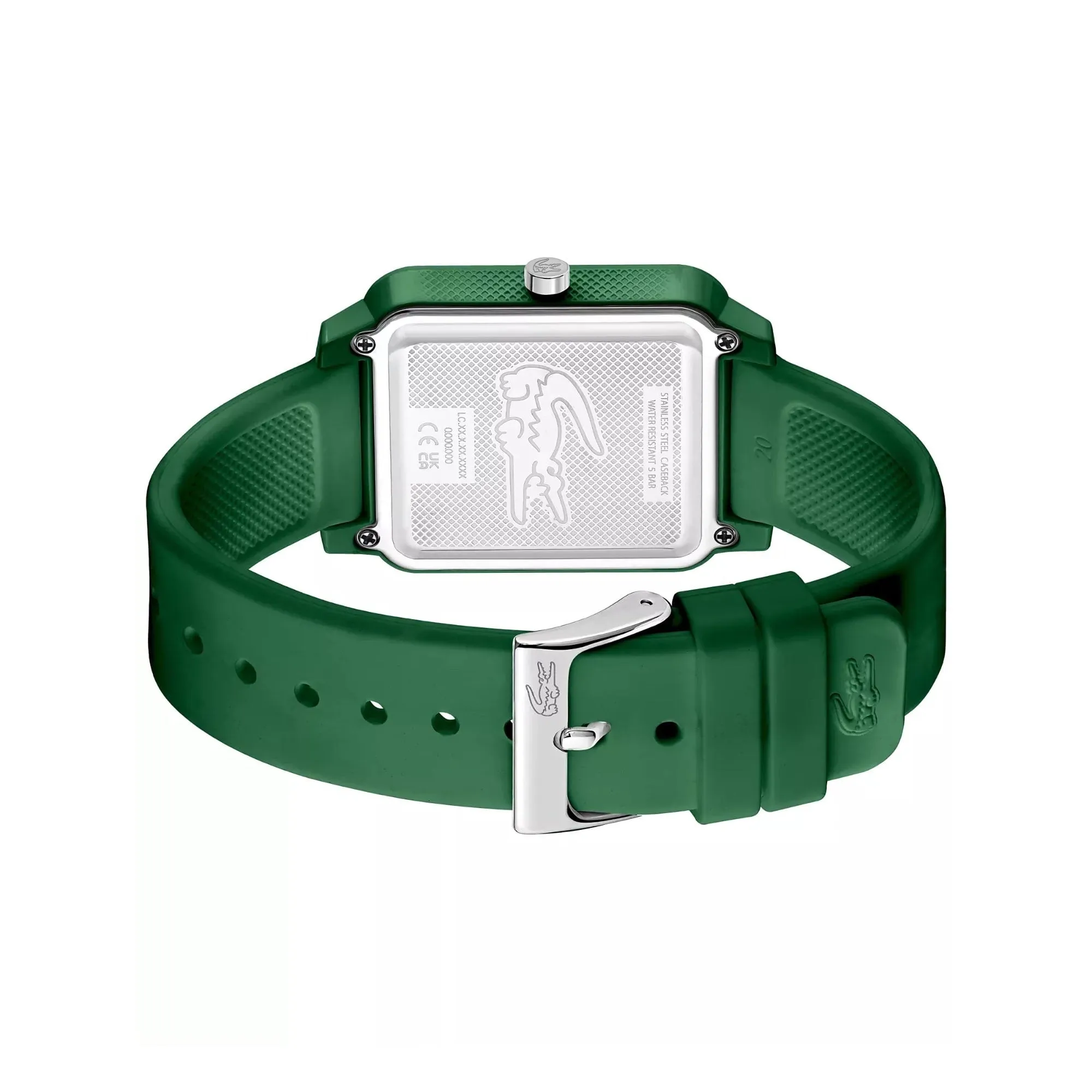 Lacoste.12.12 Studio 3 Hands Watch Green Silicone Strap