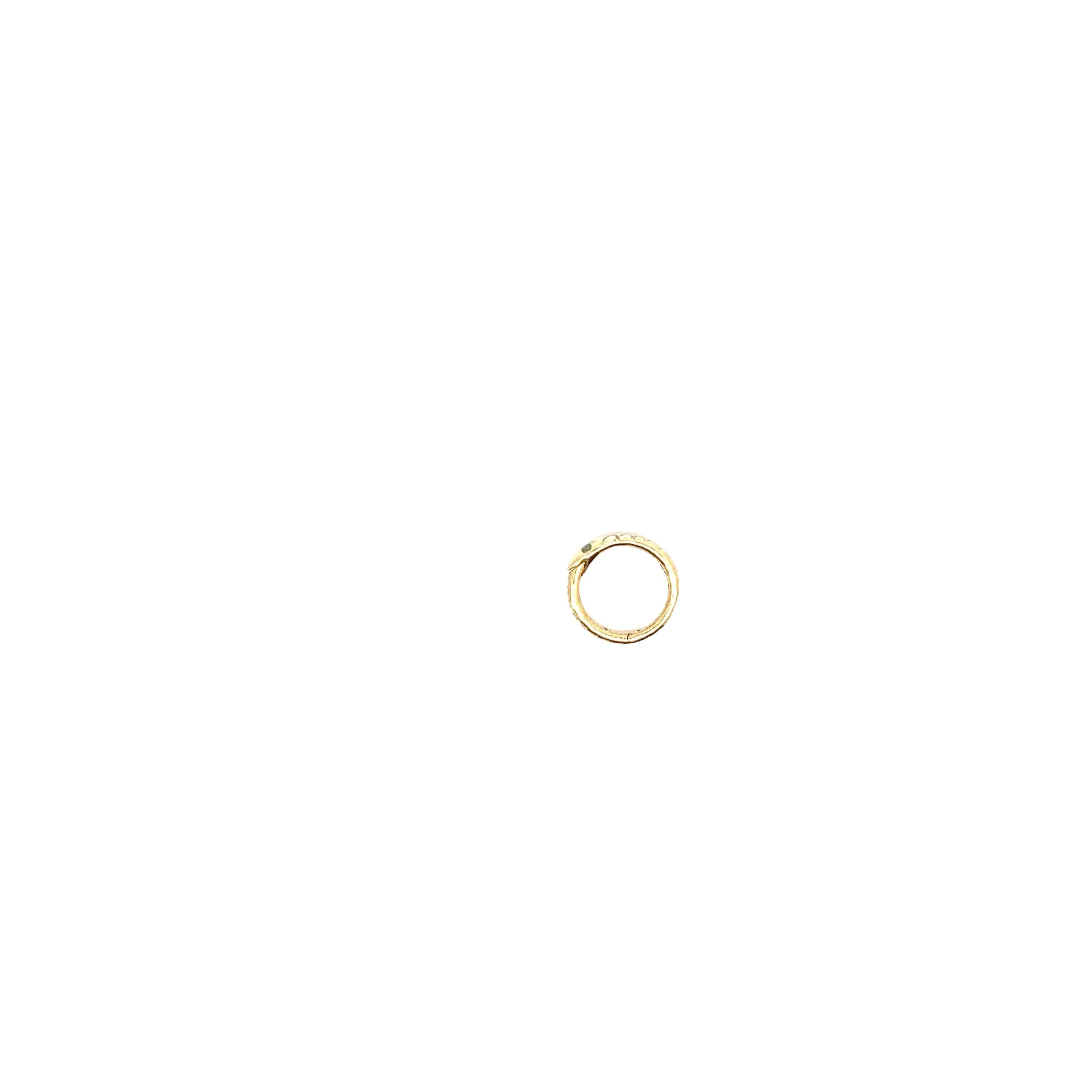 Ladies 14k yellow gold Snake with Emerald eye round clip