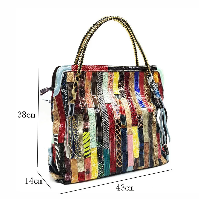 Lady's Fashion Western Style Colorful Handbag
