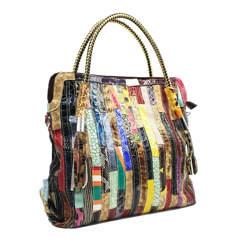 Lady's Fashion Western Style Colorful Handbag