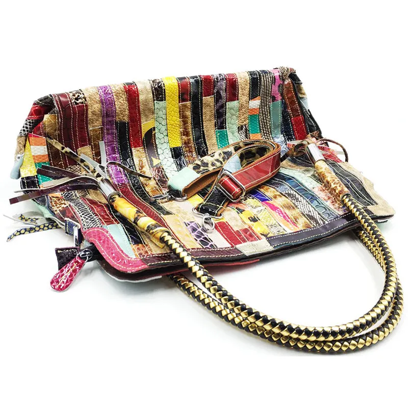 Lady's Fashion Western Style Colorful Handbag