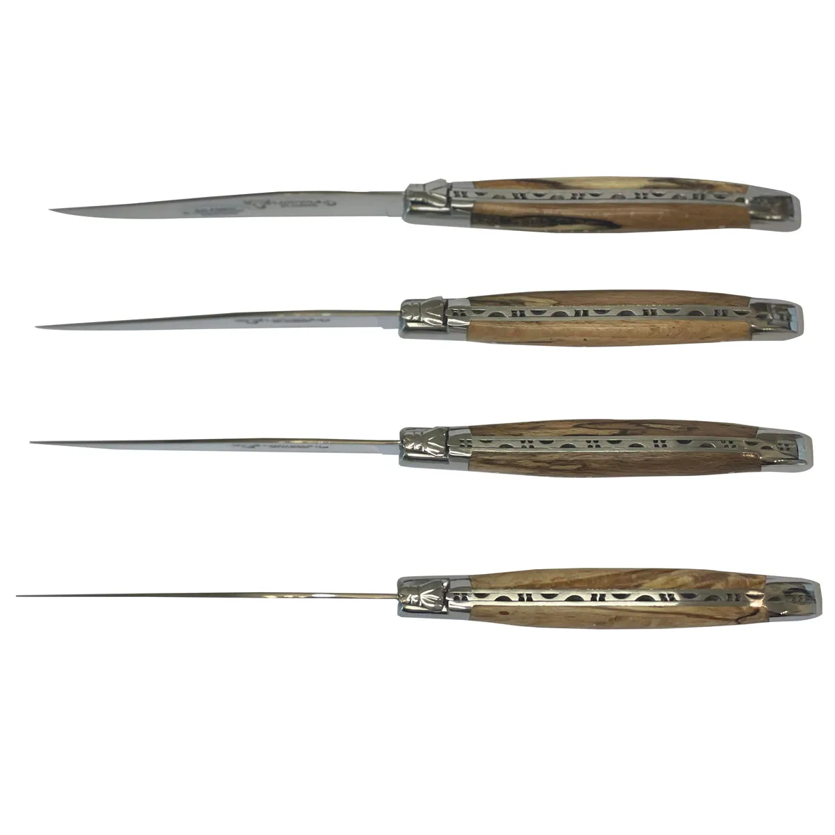 Laguiole en Aubrac Handcrafted 4-Piece Steak Knife Set with Aubrac Wood Handles