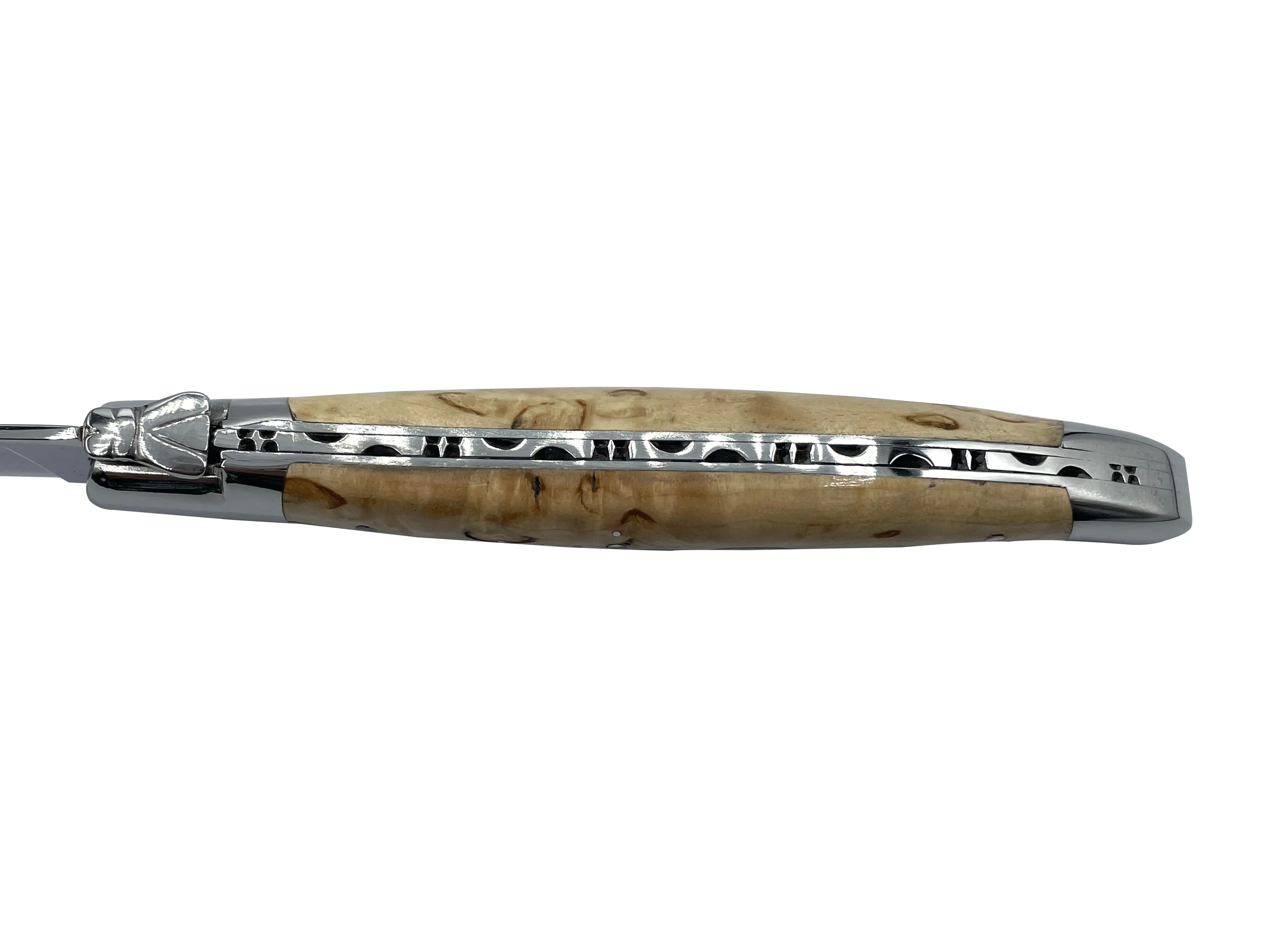 Laguiole en Aubrac Handcrafted 6-Piece Steak Knife Set with Birchwood Handles, Polished Bolsters