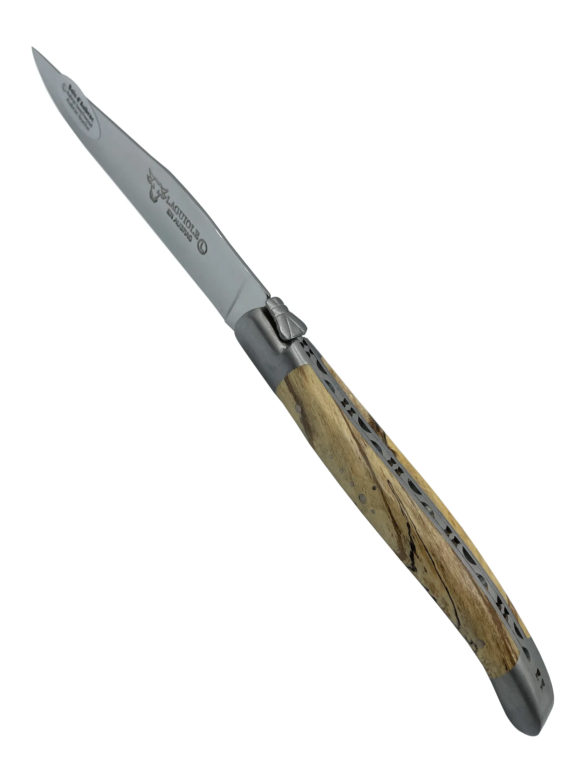 Laguiole en Aubrac Handcrafted 6-Piece Steak Knife Set with Mixed European Wood Handles