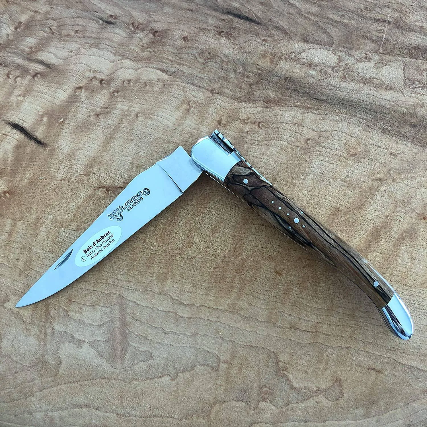 Laguiole en Aubrac Handcrafted Plates Multipurpose Knife, Aubrac Wood Handle, 4.75 inches