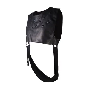 Lamb Leather Vest with Satin Sash